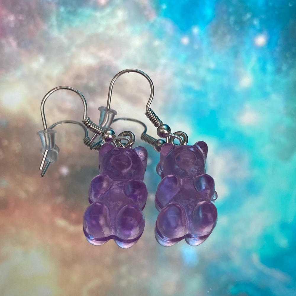 ❤️2/$10 purple gummy bear resin earrings!